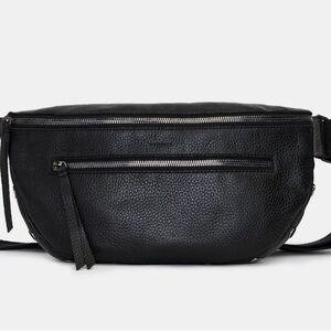 Hammit Large Charles Black Leather Crossbody Bag